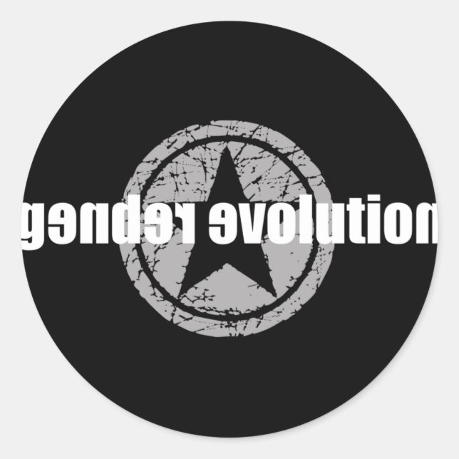 Gender Evolution Black Sticker (Front)