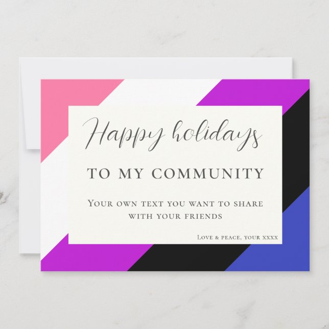 Gender fluid congratulation christmas Holiday Card (Front)