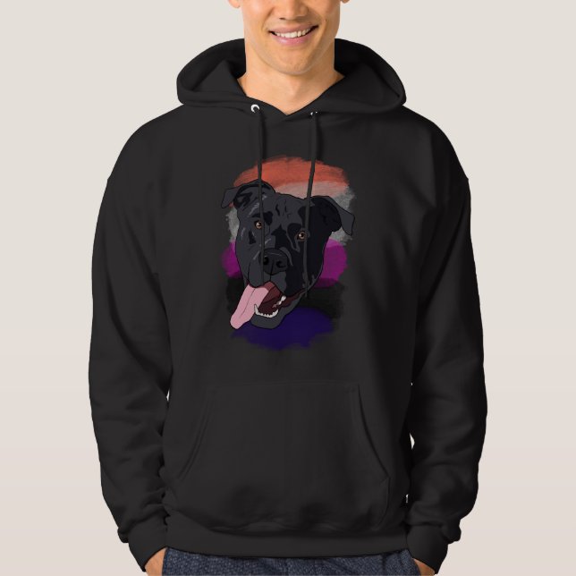 Gender Fluid Pittador Pitbull Lab Mix Active Hoodie (Front)