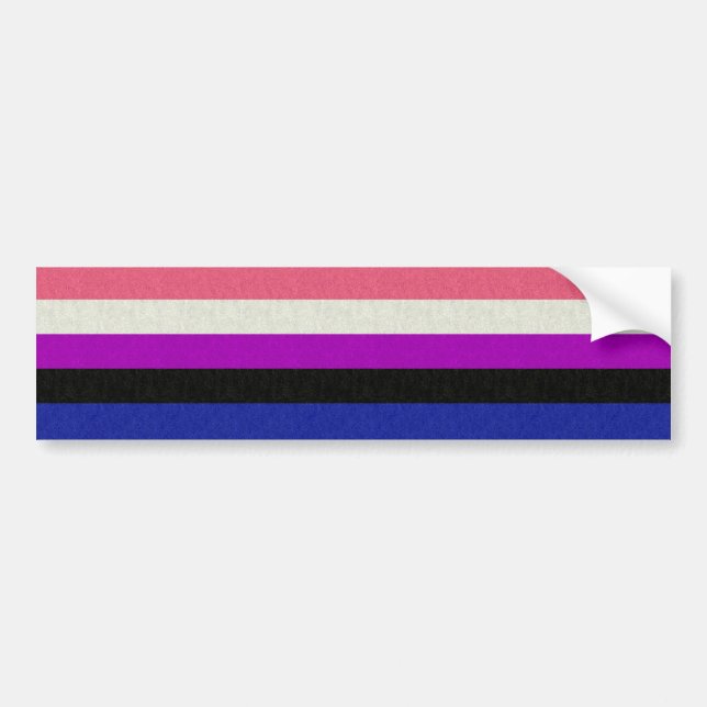 Gender Fluid Pride Flag Colored Background Design Bumper Sticker (Front)