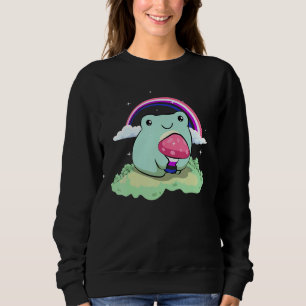 Gender Fluid Pride Flag Cute Frog Mushroom Subtle  Sweatshirt