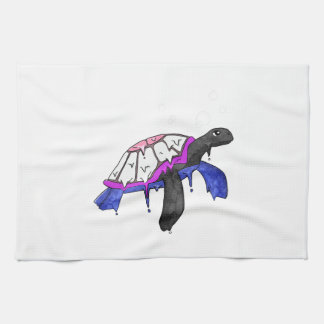 Gender Fluid Pride Flag Sea Turtle Subtle LGBTQ Tea Towel