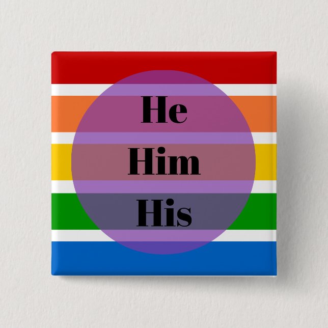 Gender Identity Button -- He/Him/His (Front)