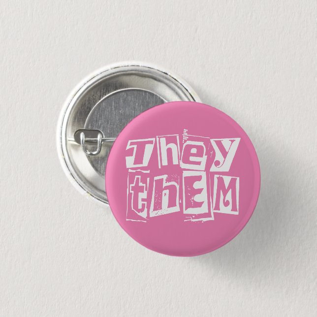 Gender Identity Pronouns They Them 3 Cm Round Badge (Front & Back)