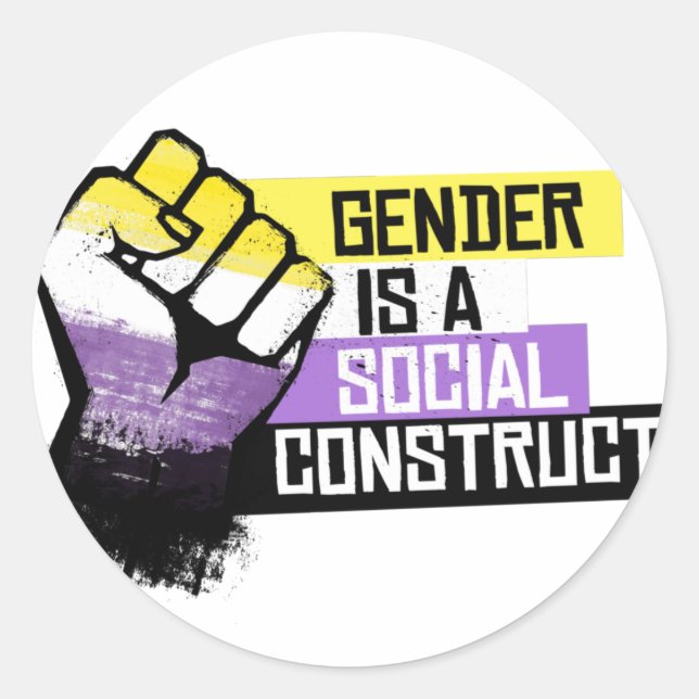 Gender is a social construct  classic round sticker (Front)