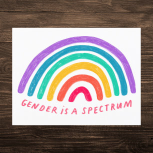 Gender is a Spectrum Rainbow Postcard