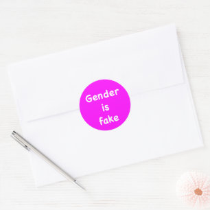 Gender is fake classic round sticker