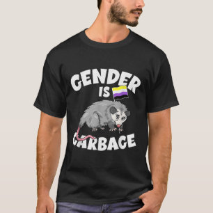 Gender Is Garbage Genderfluid NonBinary LGBTQ Flag T-Shirt