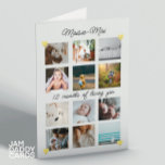 Gender neutral 1st Birthday Photo Collage  Card<br><div class="desc">Twelve available photo placements for you to pop your own special photos in of your little one
“12 months of loving you” is not only a card but a keepsake</div>