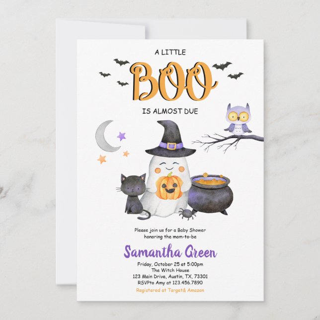 Gender Neutral A Little Boo Baby Shower Invitation (Front)