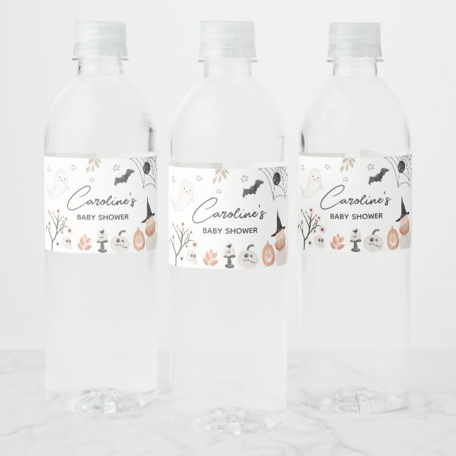 Gender Neutral A Little Boo Baby Shower Water Bottle Label (Bottles)