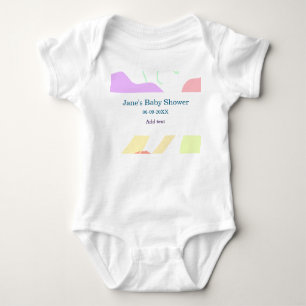 Gender neutral abstract shapes baby shower name bodysuit