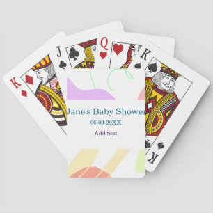 Gender neutral abstract shapes baby shower name playing cards