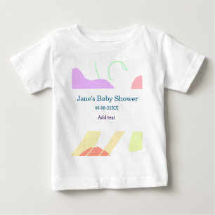 Gender neutral abstract shapes baby shower name T-Shirt