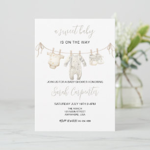 Gender neutral Baby Clothes Baby shower Invitation