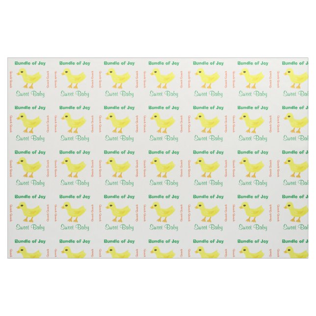 Gender Neutral Baby Green Orange Yellow Ducky Fabric (Fat Quarter)