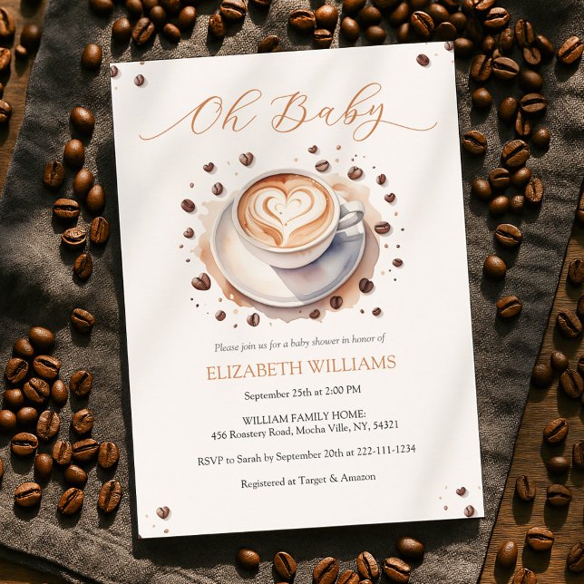 Gender Neutral Baby is Brewing Coffee Baby Shower  Invitation (Creator Uploaded)
