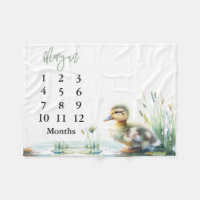 Gender Neutral Baby Milestone Blanket Ducks