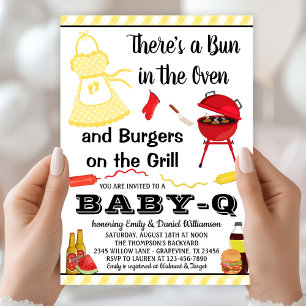 Gender Neutral Baby-Q BBQ Baby Shower Invitation