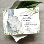 Gender neutral baby shower, elephant greenery gold invitation<br><div class="desc">For more advanced customisation of this design,  simply select the "Customise It" button above!</div>