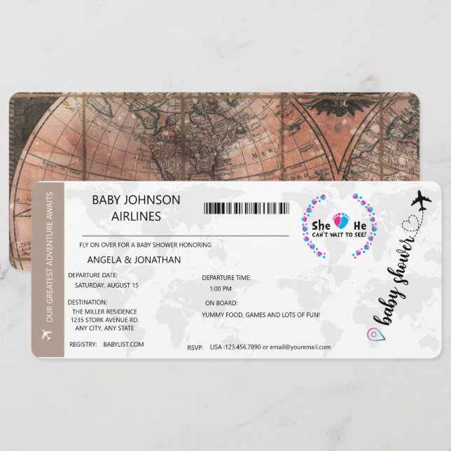 Gender Neutral Baby Shower | Gender Reveal Invitation (Front/Back)