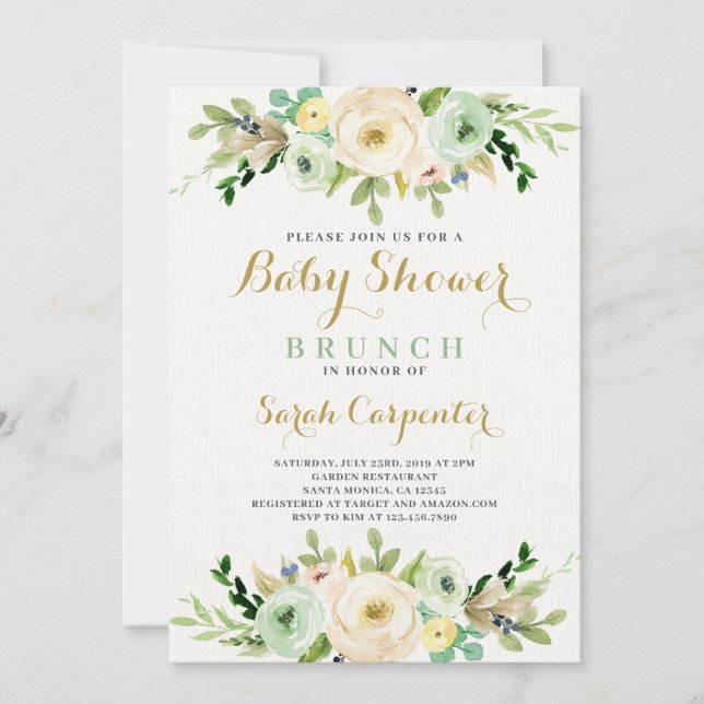 Gender neutral baby shower invitation (Front)