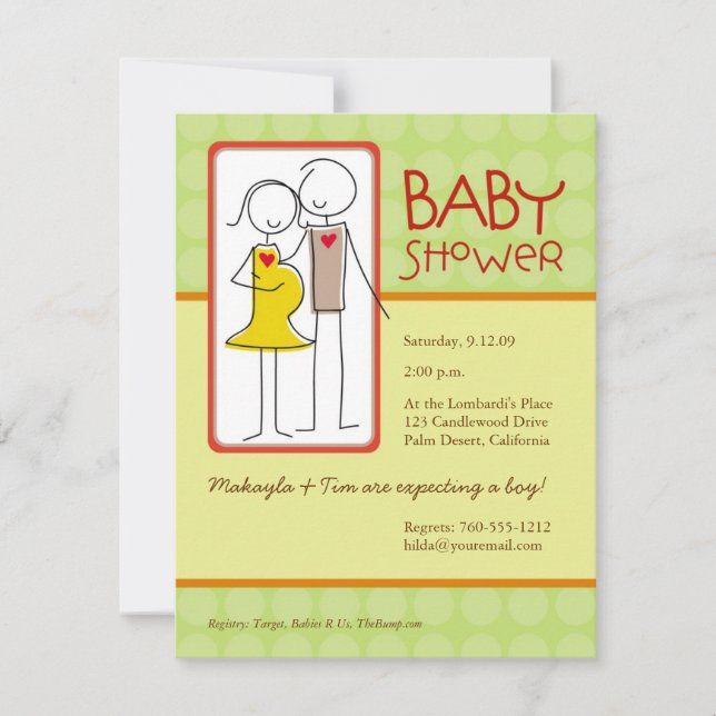 Gender Neutral Baby Shower Invitation (Front)