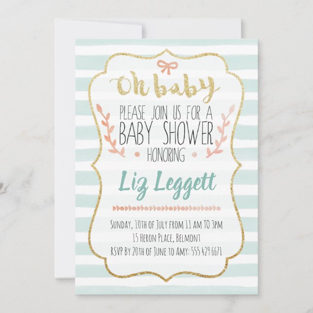 Gender Neutral Baby Shower Invitation (Front)
