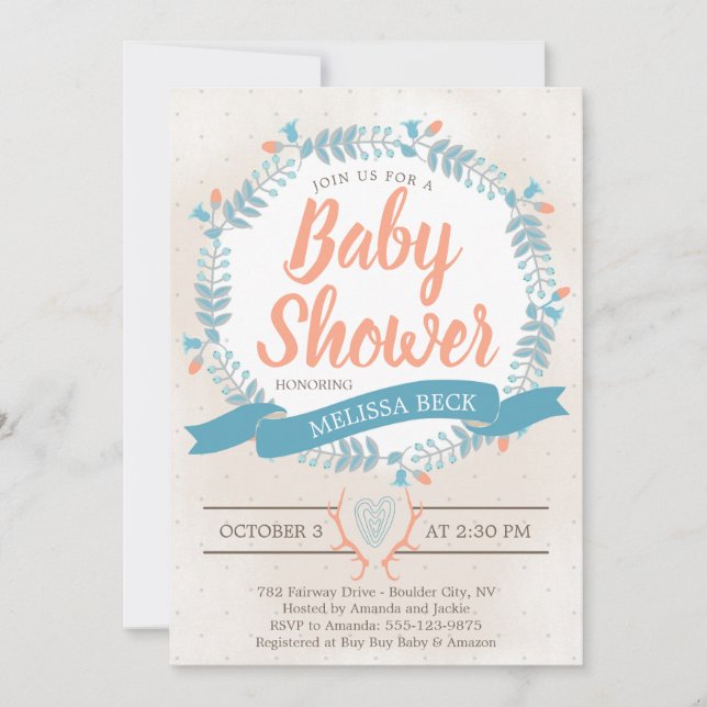 Gender Neutral Baby Shower Invitation (Front)