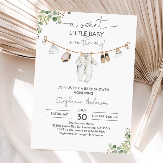 Gender neutral Baby Shower Invitation Baby Clothes (Creator Uploaded)