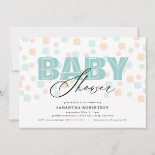 Gender Neutral Baby Shower Invitation Teal