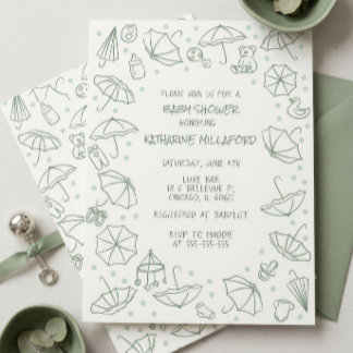 Gender Neutral Baby Shower Invitations | Umbrella 