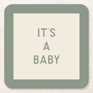 Gender-Neutral Baby Shower Paper Coasters 