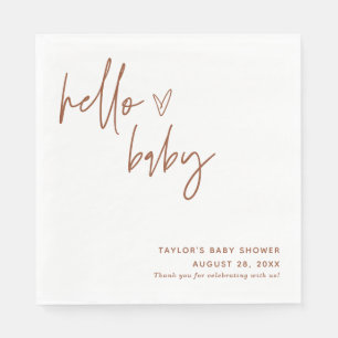 Gender Neutral Baby Shower Paper Napkin Terracotta