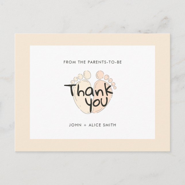 Gender Neutral Baby Shower Thank You Card (Front)