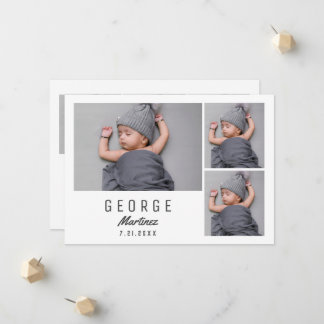Gender Neutral Baby Shower Thank You Newborn Photo Announcement