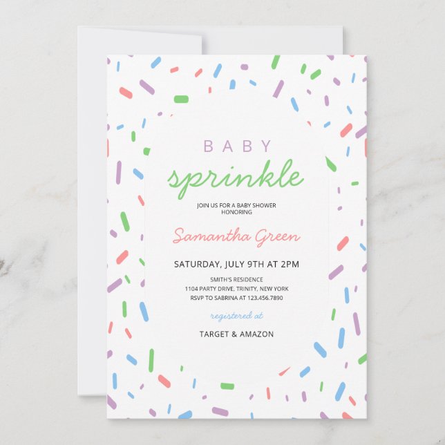 Gender Neutral Baby Sprinkle Invitation (Front)
