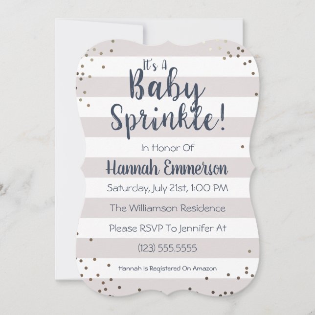 Gender Neutral Baby Sprinkle Invitation (Front)
