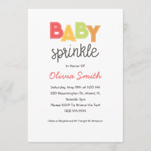 Gender Neutral Baby Sprinkle Invitation
