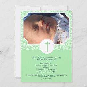 Gender Neutral Baptism / Baby Dedication 5x7 photo Invitation