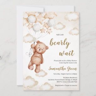 Gender Neutral Bear Baby Shower Invitation