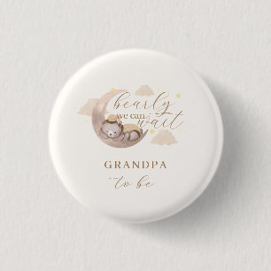 Gender Neutral Bearly Wait Moon Star Grandpa To Be 3 Cm Round Badge