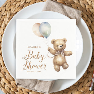 Gender Neutral Bearly Wait Teddy Bear Baby Shower Napkin