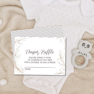 Gender-Neutral Boho Baby in Bloom Diaper Raffle Card