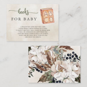 Gender Neutral Boho Baby Shower Book Request  Enclosure Card