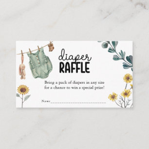 Gender Neutral Boho Baby Shower Diaper Raffle Enclosure Card