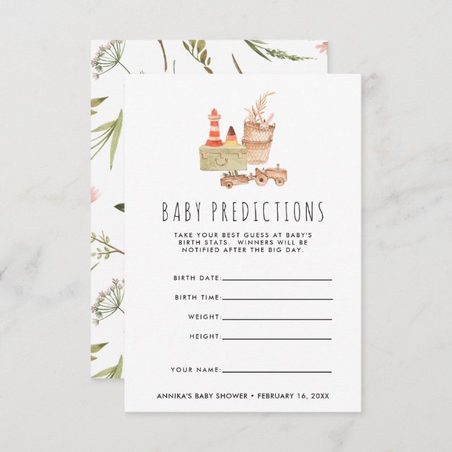 Gender Neutral | Boho Baby Shower Guessing Game Invitation (Front/Back)