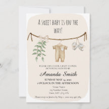 Gender Neutral Boho Baby Shower Invitation