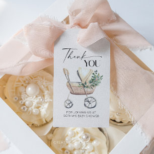 Gender Neutral Boho Baby Stroller Baby Shower Gift Tags