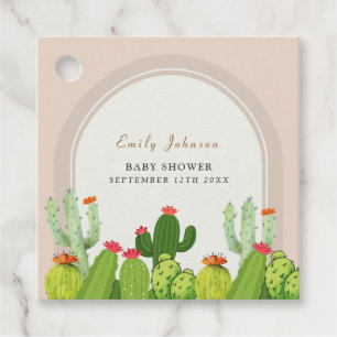 Gender Neutral Boho Cactus Arch Baby Shower  Favour Tags